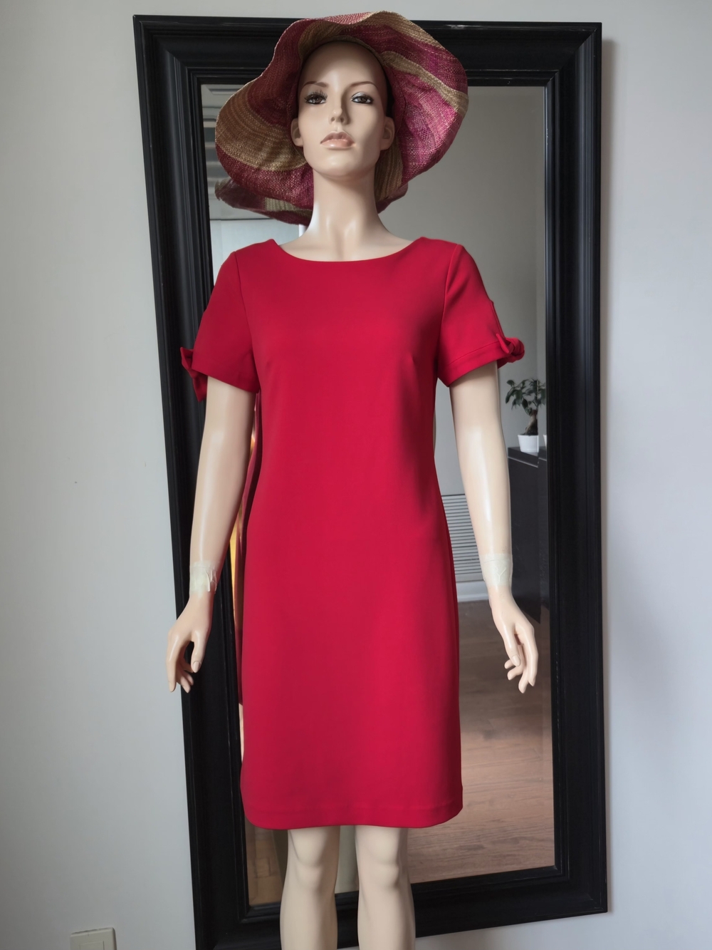 Karl Lagerfeld Bright Red Mini Shift Dress Size 2